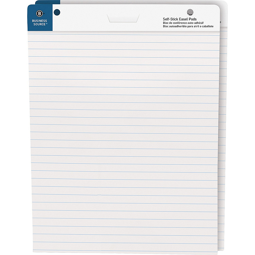 Business Source 25"x30" Lined Self-stick Easel Pads (BSN38593)