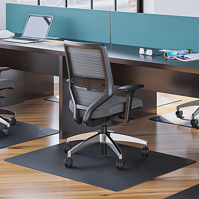 deflecto Black EconoMat for Hard Floors (DEFCM21442FBLK)