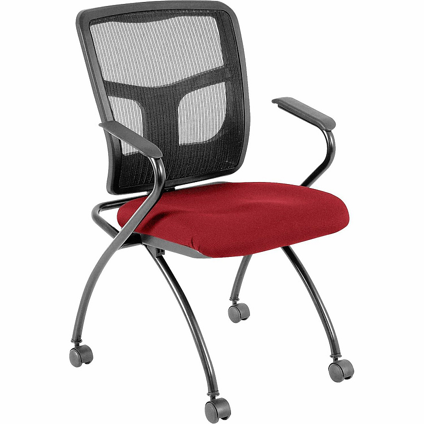 Lorell Mesh Back Fabric Seat Nesting Chairs (8437402)