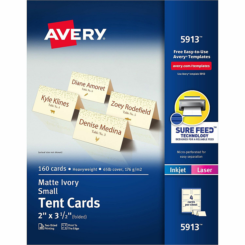 Avery Sure Feed Tent Cards (AVE5913)