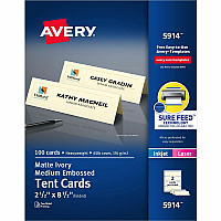 Avery Sure Feed Embossed Tent Cards (AVE5914)
