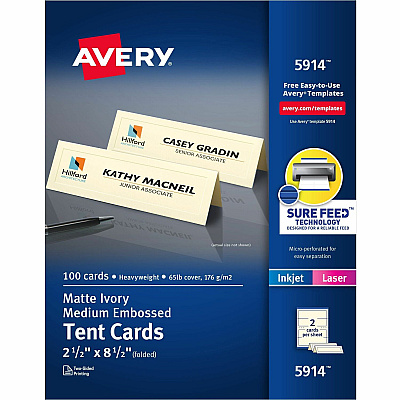 Avery Sure Feed Embossed Tent Cards (AVE5914)