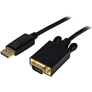 StarTech 6 Ft Displayport To Vga Adapter Converter Cable - 6 Foot Dp To Vga Video Converter - Active Displayport To Vga Cable For Pc 1920x1200 - Black (DP2VGAMM6B)