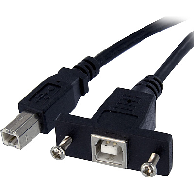 StarTech 3 Ft Panel Mount Usb Cable B To B-f/m (USBPNLBFBM3)