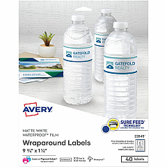 Avery Durable White Wraparound Labels9Âľ" x 1ÂĽ" (AVE22845)
