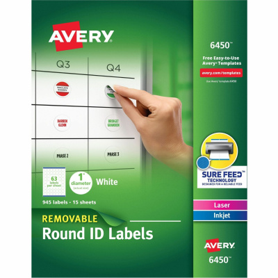 Avery Laser/Inkjet Multipurpose Labels 3 x 5 White 1 Label/Sheet 05450