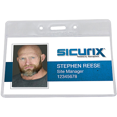SICURIX Vinyl Punched ID Badge Holders - Horizontal (BAU67815)