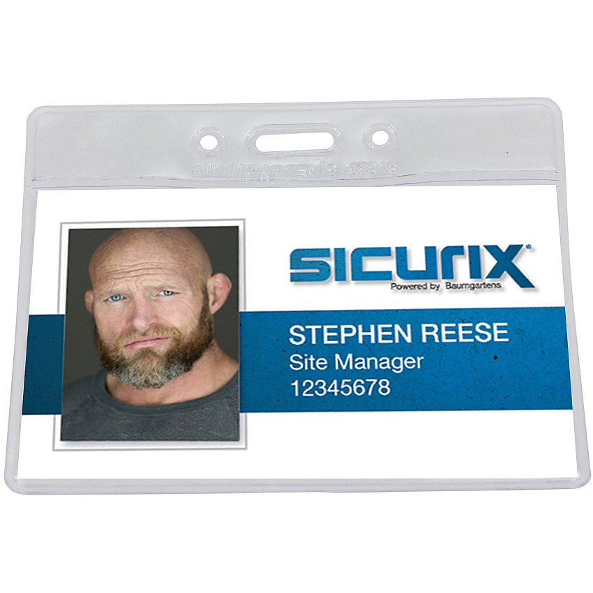 SICURIX Vinyl Punched ID Badge Holders - Horizontal (BAU67815)