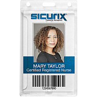 SICURIX Rigid PC ID Badge Dispensers with Thumb Slot - Vertical (BAU68140)