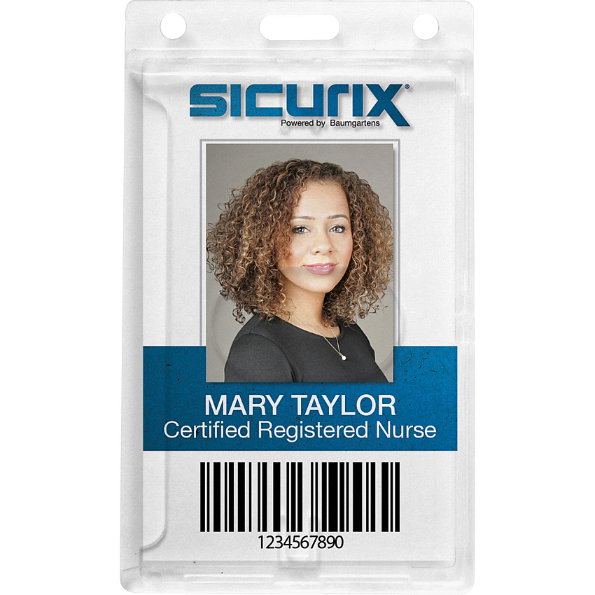 SICURIX Rigid PC ID Badge Dispensers with Thumb Slot - Vertical (BAU68140)