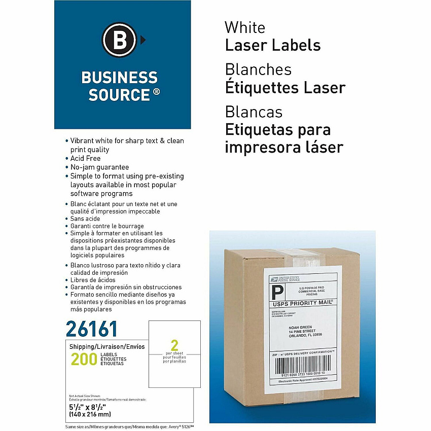 Business Source Shipping Labels (BSN26161)