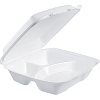 Dart Large 3-compartment Foam Carryout Trays (DCC90HT3R)