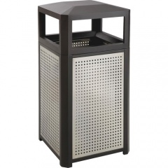 Safco Evos Series Steel Trash Can With Ash Urn (9934BL)