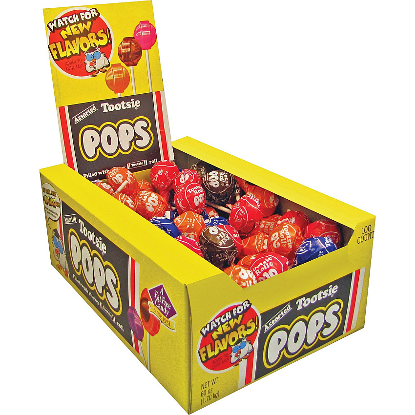 Tootsie Roll Roll Roll Tootsie Roll Roll Assorted Flavors Candy Center Lollipops (TOO508)