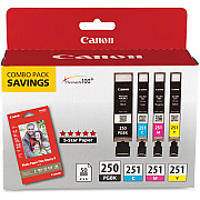 Canon PGI-250/CLI-251 Original Ink Cartridge/Paper Kit (CNM250BKCLI251)