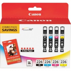 Canon CLI-226 Original Ink Cartridge/Paper Kit (CLI226BCMY)
