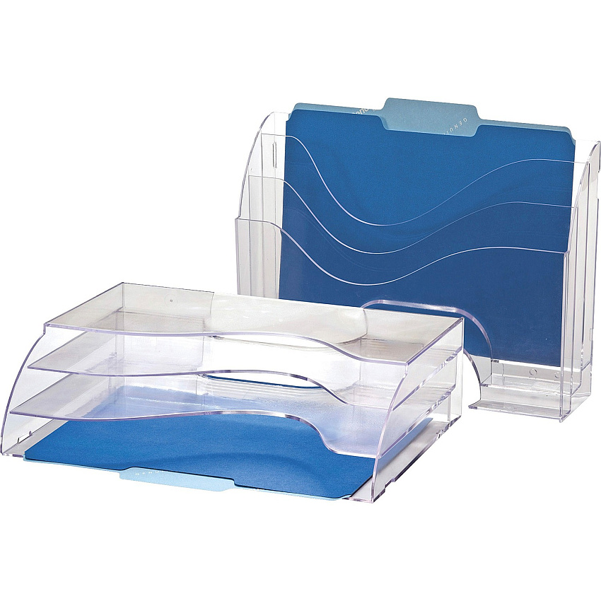 Officemate Clear Wave 2-way Desktop Organizer (OIC22904)