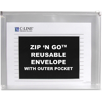 C-Line Zip 'N Go Reusable Poly Envelope with Outer Pocket (CLI48117)