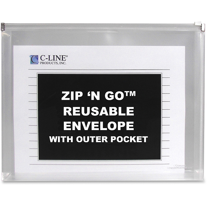 C-Line Zip 'N Go Reusable Poly Envelope with Outer Pocket (CLI48117)