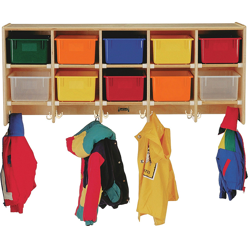 Jonti-Craft 10 Section Wall Mount Coat Locker (0771)