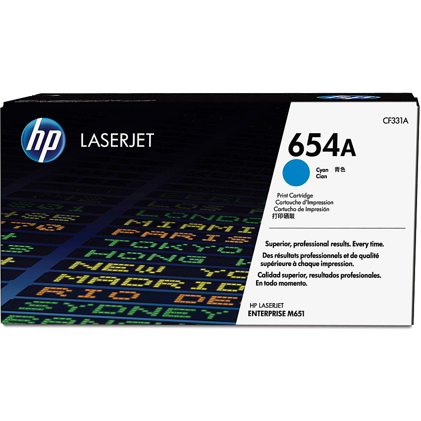 HP 654A (HEWCF331A) Original Laser Toner Cartridge - Single Pack - Cyan - 1 Each