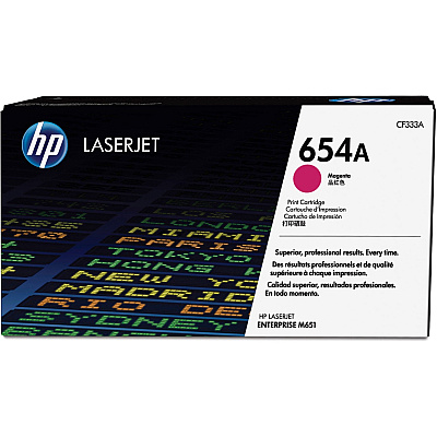 HP 654A (HEWCF333A) Original Laser Toner Cartridge - Single Pack - Magenta - 1 Each