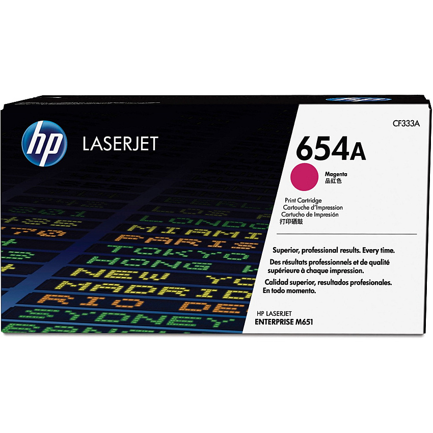 HP 654A (HEWCF333A) Original Laser Toner Cartridge - Single Pack - Magenta - 1 Each