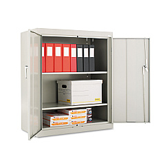 Alera Assembled 42" High Heavy-Duty Welded Storage Cabinet, Two Adjustable Shelves, 36w x 18d, Light Gray (ALECM4218LG)