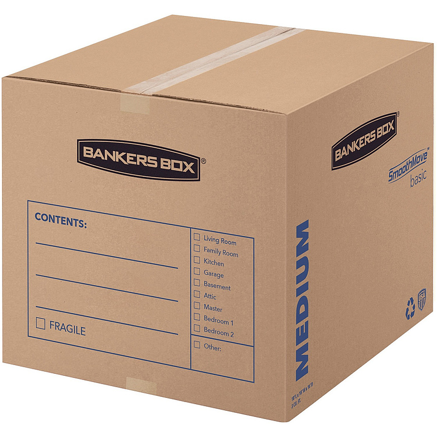 Fellowes SmoothMove Basic Medium Moving Boxes (FEL7713901)