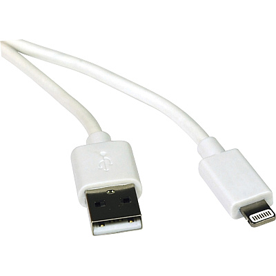 Eaton Tripp Lite Series USB-A to Lightning Sync/Charge Cable (M/M) - MFi Certified, White, 3 ft. (0.9 m) (M100003WH)