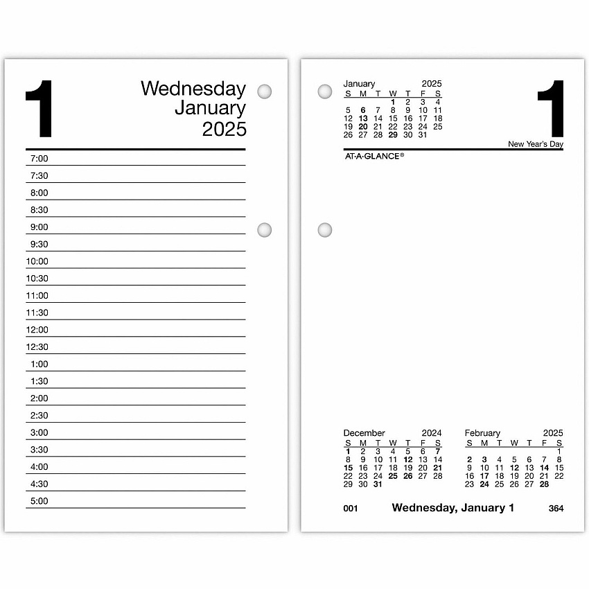At-A-Glance Recycled Loose-Leaf Desk Calendar Refill (E717R50)