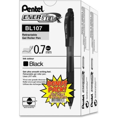 Pentel EnerGel-X Retractable Gel Pens (BL107ASW2)