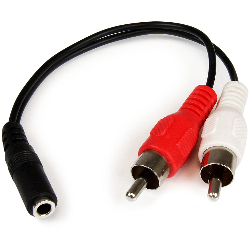 StarTech 6in Stereo Audio Cable - 3.5mm Female To 2x Rca Male - Rca To Aux Y Cable - 1x 3.5mm (f), 2x Rca Audio (m) Splitter - 6-inch (MUFMRCA)