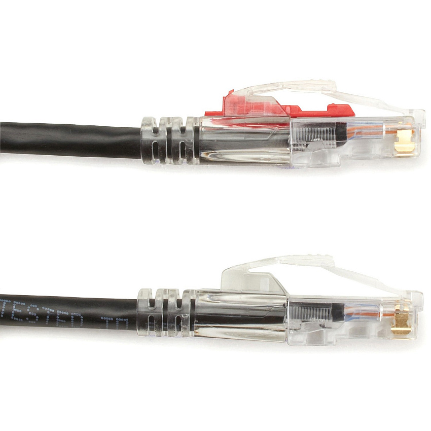Black Box Cat5e 350-mhz Locking Snagless Stranded Ethernet Patch Cable-unshielded (utp), Cm Pvc (rj45 M/m), Black, 3-ft. (0.9-m) (C5EPC70BK03)