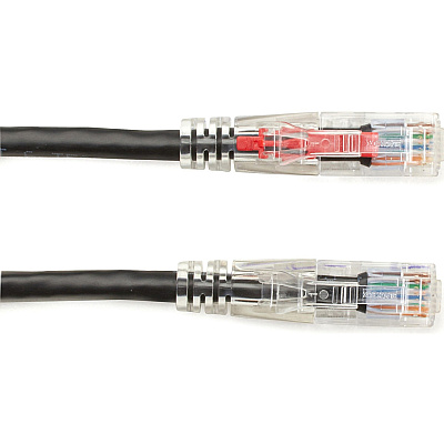 Black Box Cat5e 350-mhz Locking Snagless Stranded Ethernet Patch Cable-unshielded (utp), Cm Pvc (rj45 M/m), Black, 4-ft. (1.2-m) (C5EPC70BK04)