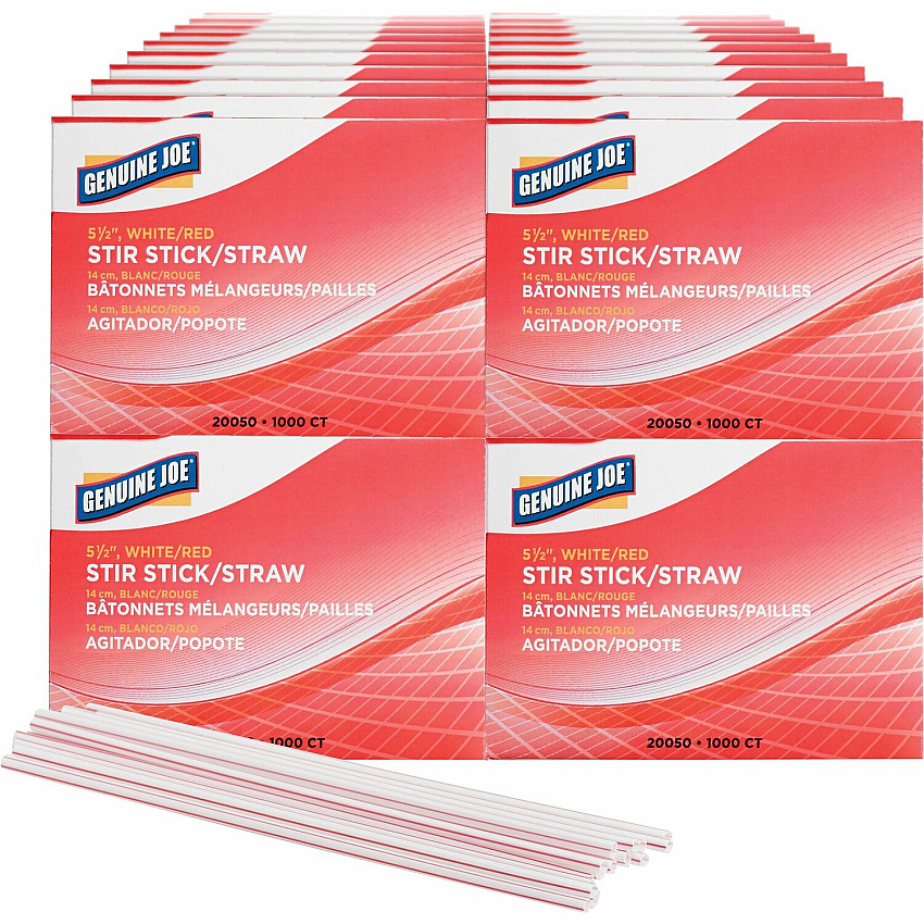 Genuine Joe 5-1/2" Plastic Stir Stick/Straws (GJO20050CT)