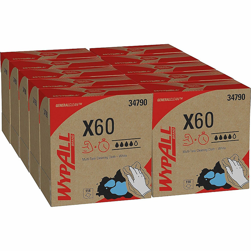 Wypall GeneralClean X60 Multi-Task Cleaning Cloths - Pop-Up Box (KCC34790CT)