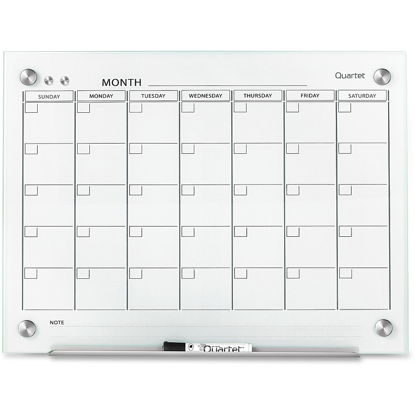 Quartet Infinity Glass Glass Dry-Erase Calendar Board (QRTGC2418F)
