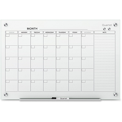 Quartet Infinity Glass Dry-Erase Calendar Board (QRTGC3624F)