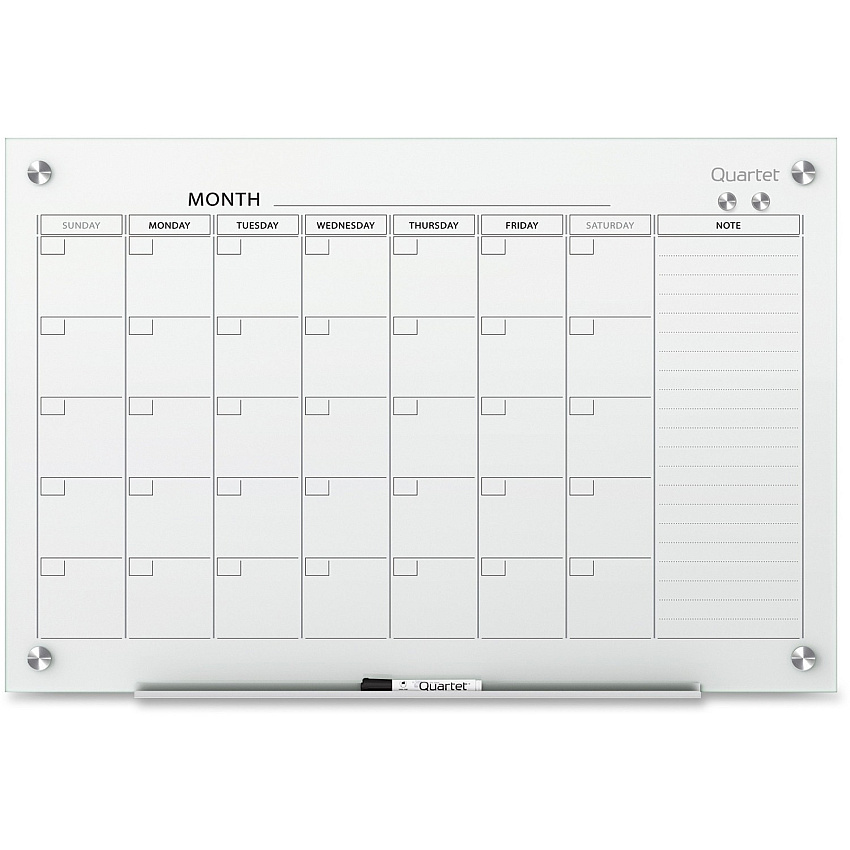 Quartet Infinity Glass Dry-Erase Calendar Board (QRTGC3624F)