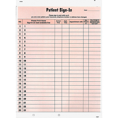Tabbies Patient Sign-In Label Forms (TAB14530)