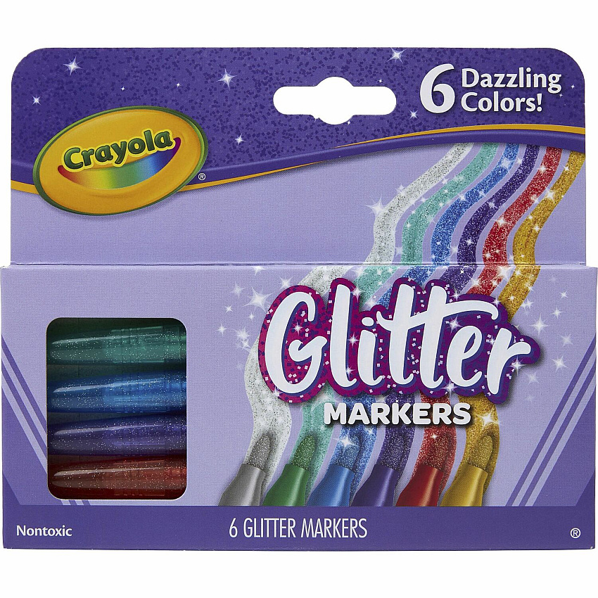 Crayola 6 Color Glitter Markers (CYO588629)