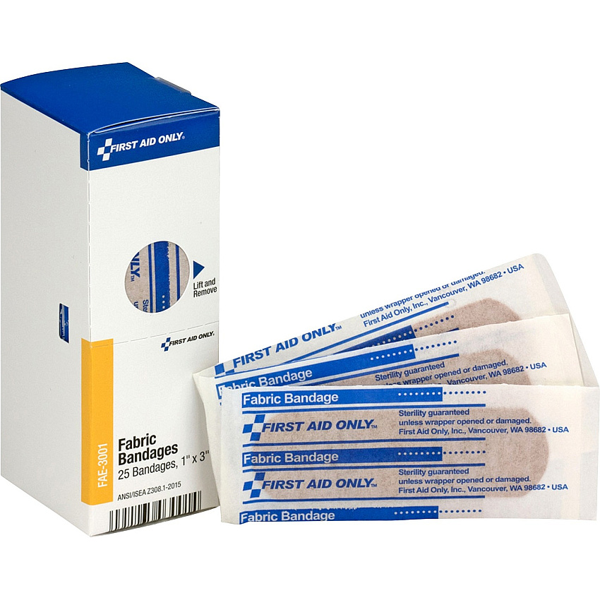 First Aid Only 3" Fabric Bandages (FAOFAE3001)