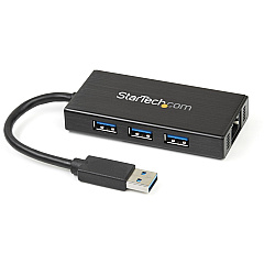 StarTech Portable Usb 3.0 Hub W/ Gigabit Ethernet (ST3300GU3B)