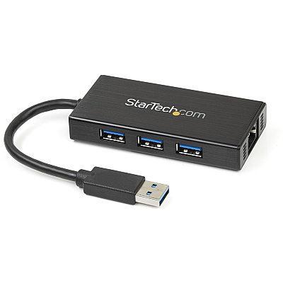 StarTech Portable Usb 3.0 Hub W/ Gigabit Ethernet (ST3300GU3B)