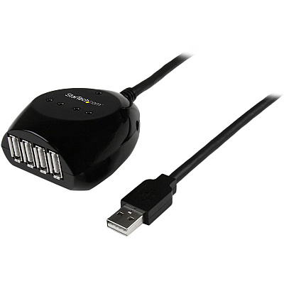 StarTech 15m Usb 2.0 Active Cable With 4 Port Hub (USB2EXT4P15M)