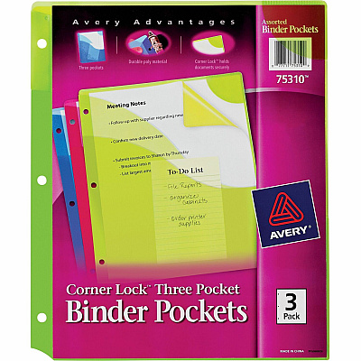 Avery Corner Lock Binder Pockets (AVE75310)