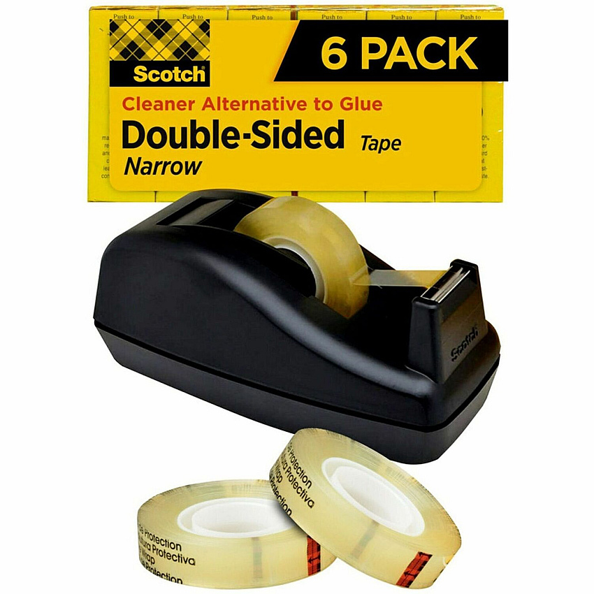Scotch Permanent Double-Sided Tape - 1/2"W (MMM6656PKC40)