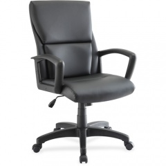 Lorell Euro Design Leather Executive Mid-back Chair (84570)