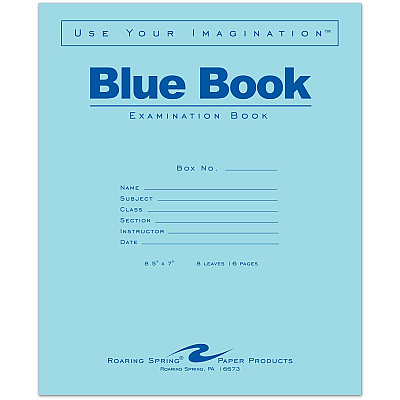 Roaring Spring Blue Book 8-sheet Exam Booklet (ROA77512EA)
